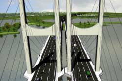 Новый мост будет состоять из двух разделенных между собой сооружений по три полосы. Ширина полосы – 18 метров