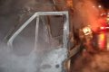 В Крюковском районе ночью сгорел микроавтобус Ford